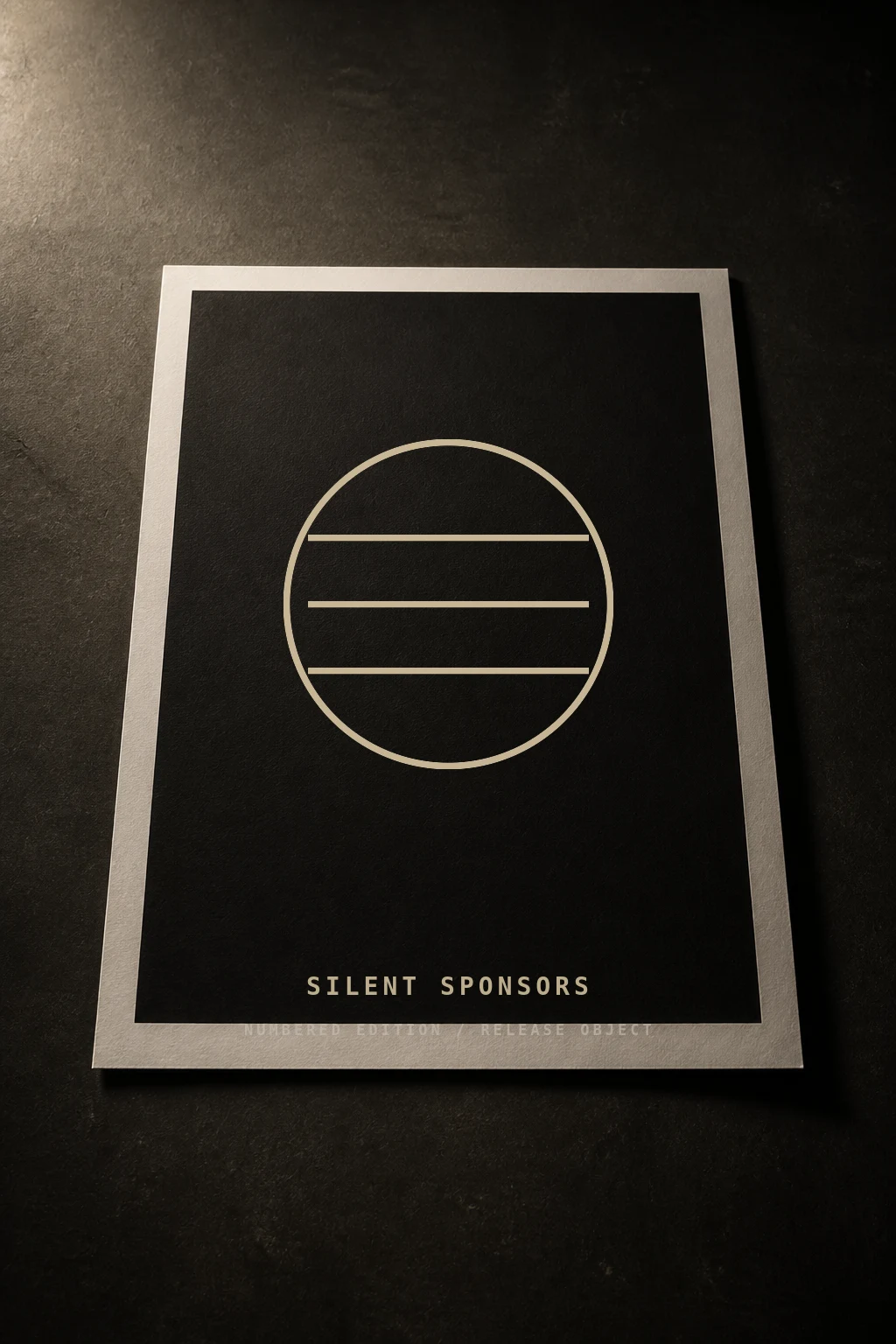 Silent Sponsors numbered poster front plate.